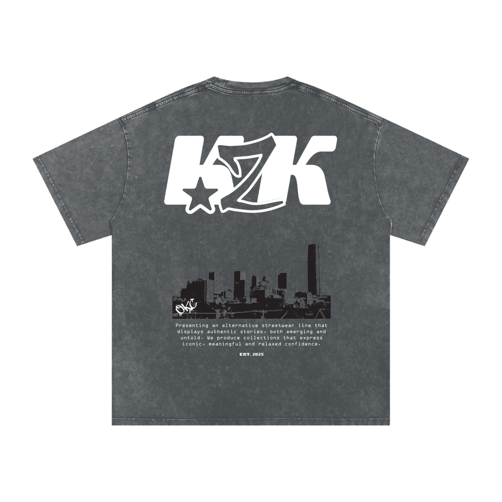 Snow Washed Oversized Cotton T-Shirt