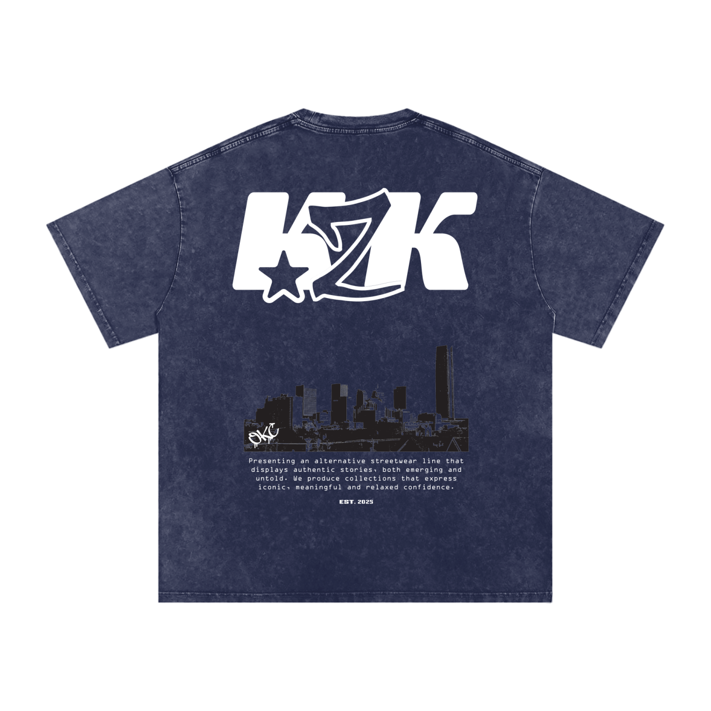 Snow Washed Oversized Cotton T-Shirt