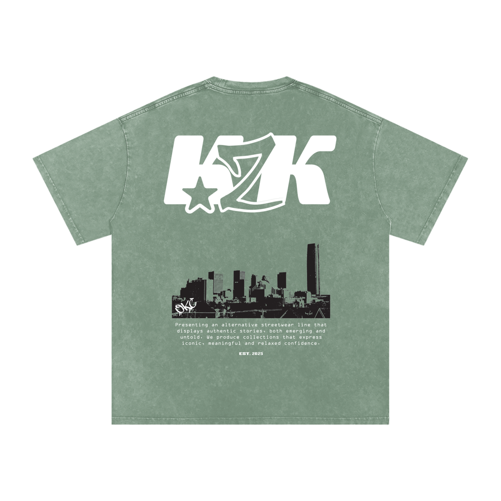 Snow Washed Oversized Cotton T-Shirt