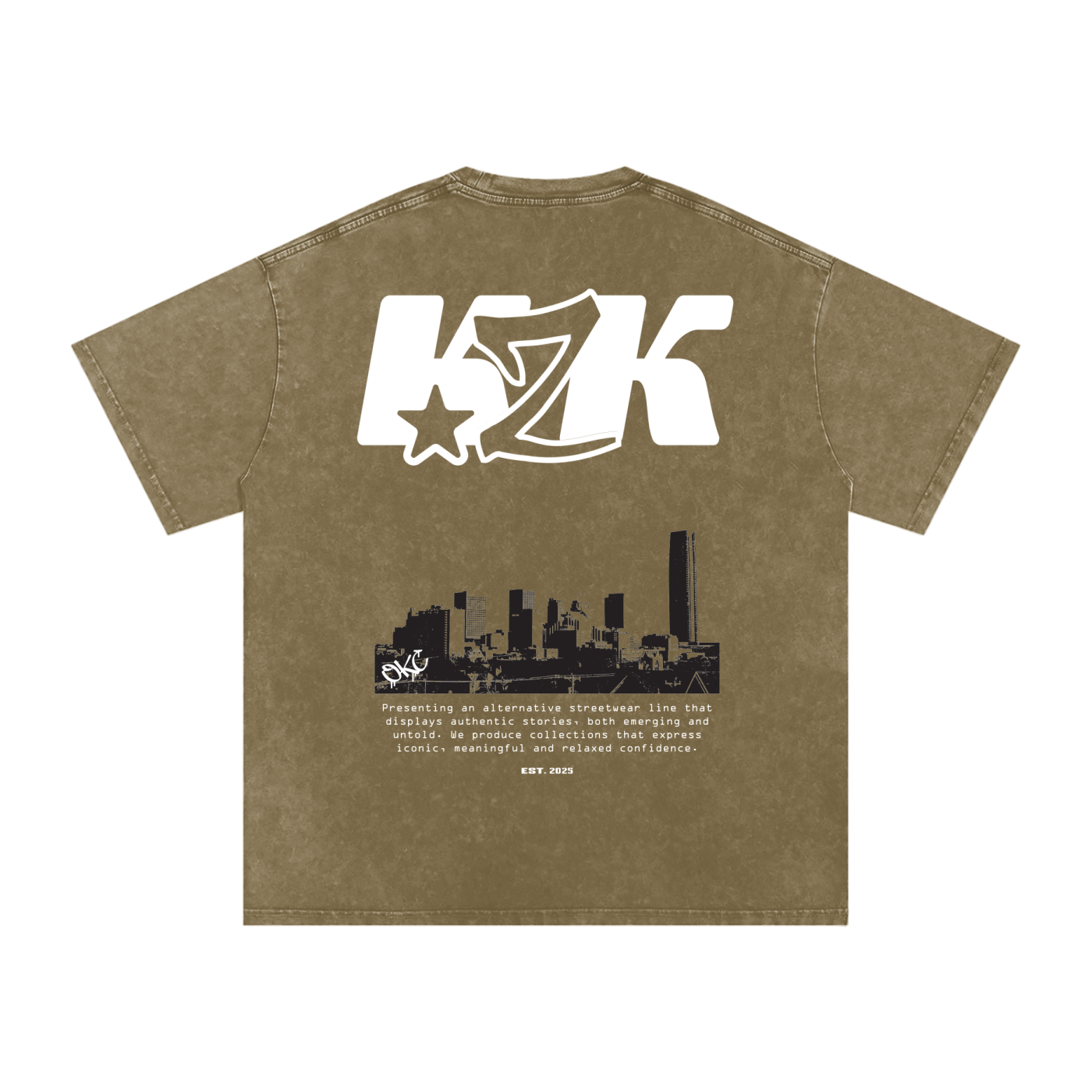 Snow Washed Oversized Cotton T-Shirt