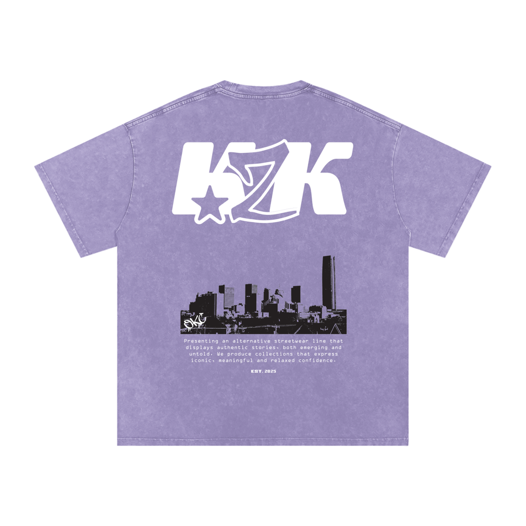 Snow Washed Oversized Cotton T-Shirt