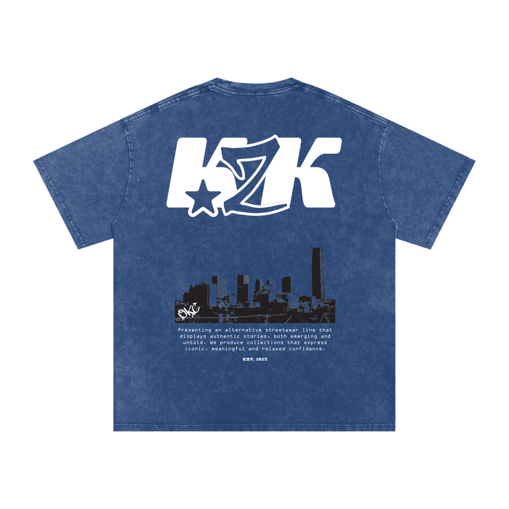 Snow Washed Oversized Cotton T-Shirt