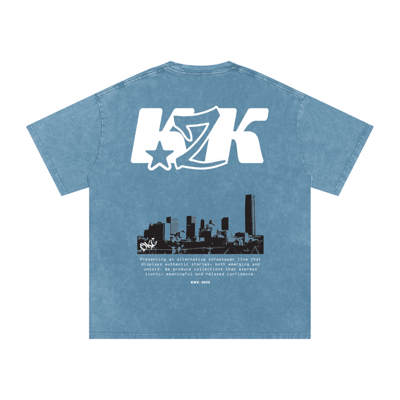 Snow Washed Oversized Cotton T-Shirt