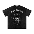 IT IS FINISHED - Eikon Evangelion- Snow Washed Oversized Cotton T-Shirt