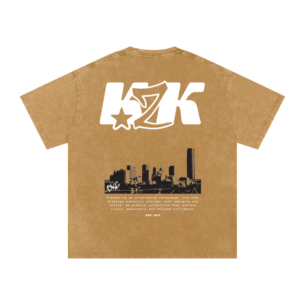 Snow Washed Oversized Cotton T-Shirt