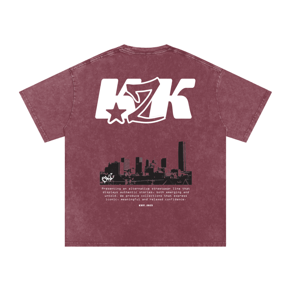 Snow Washed Oversized Cotton T-Shirt